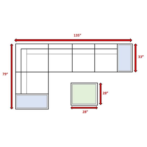 LSI 8 Piece Rattan Sectional Seating Group with Cushions Bed Bath