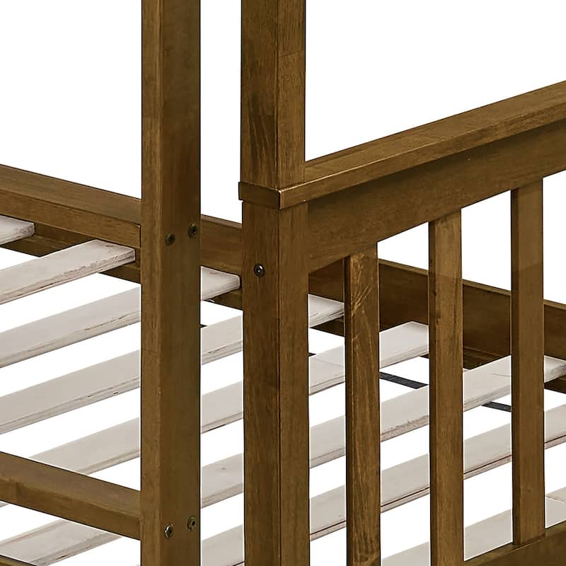 Ames Twin Over Twin Solid Wood Standard Bunk Bed