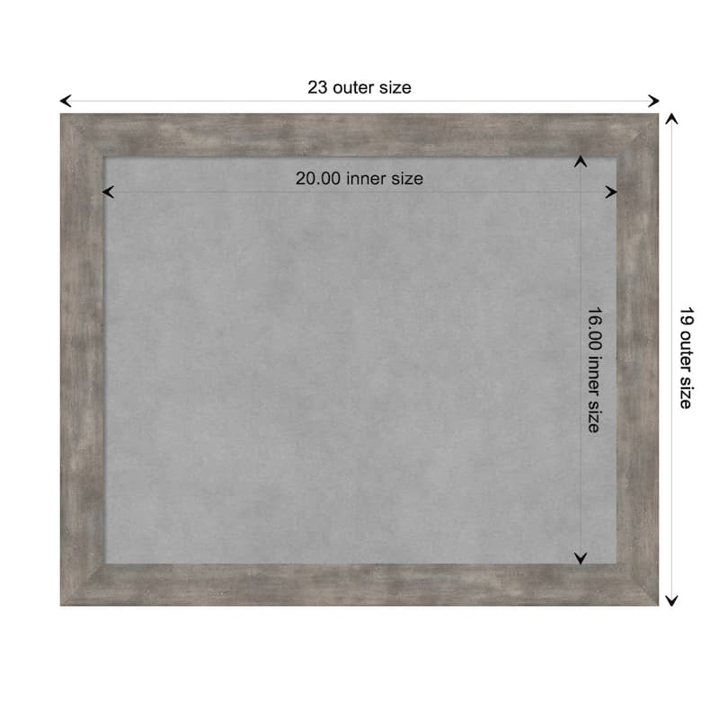 Amanti Art Marred Pewter Framed Magnetic Board - Board Size 20x16
