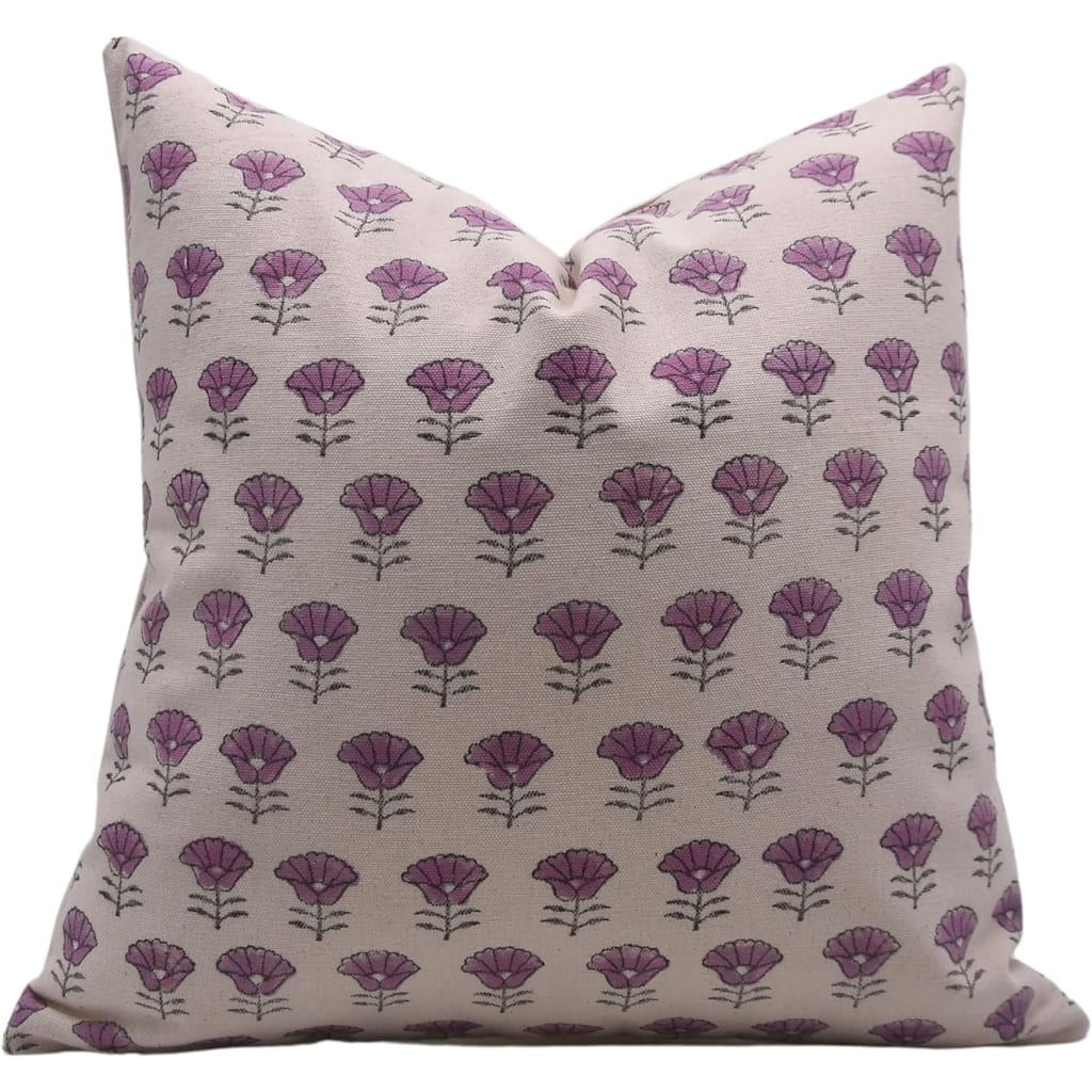 Fabdivine Cotton Floral Block print pillow Cover