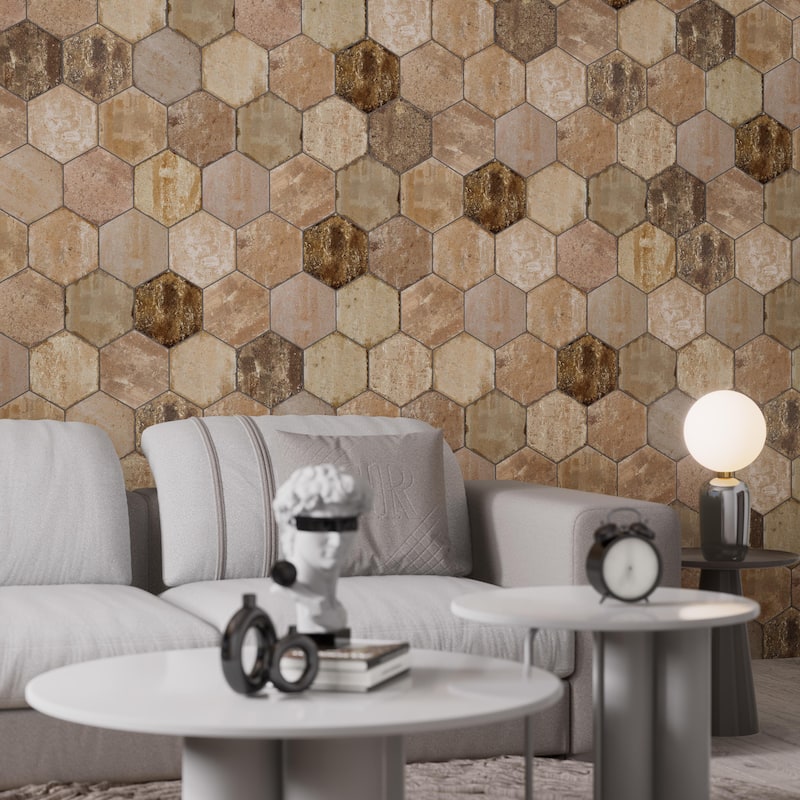 Merola Tile Brickyard Hex Beige 8-1/2" x 9-7/8" Porcelain Floor and Wall Tile