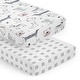 preview thumbnail 1 of 4, Sweet Jojo Designs Dog Boy Girl Unisex/Gender Neutral 2 Pack Fitted Crib Sheets Taupe Blue Puppy Watercolor Black White Hatch