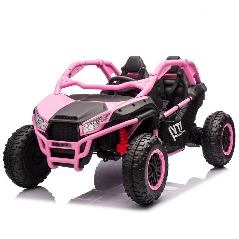 Kids 24V Ride On UTV, Two Seats, 400W Power, Bluetooth Music, Remote Control, and Speed Up to 4.97 MPH