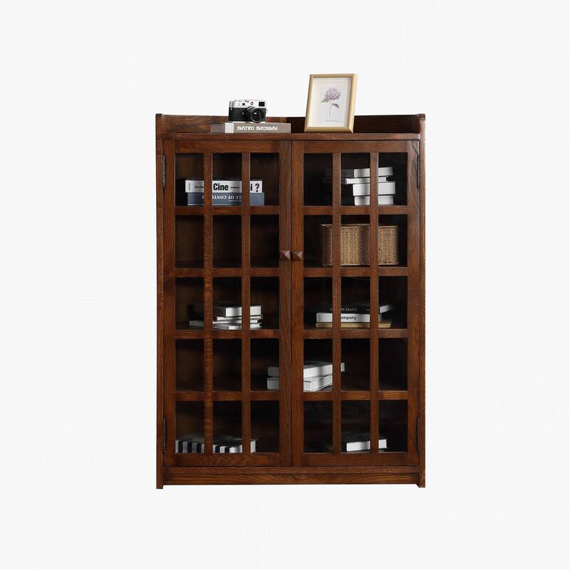 Mission Oak Corner Bookcase / Cabinet