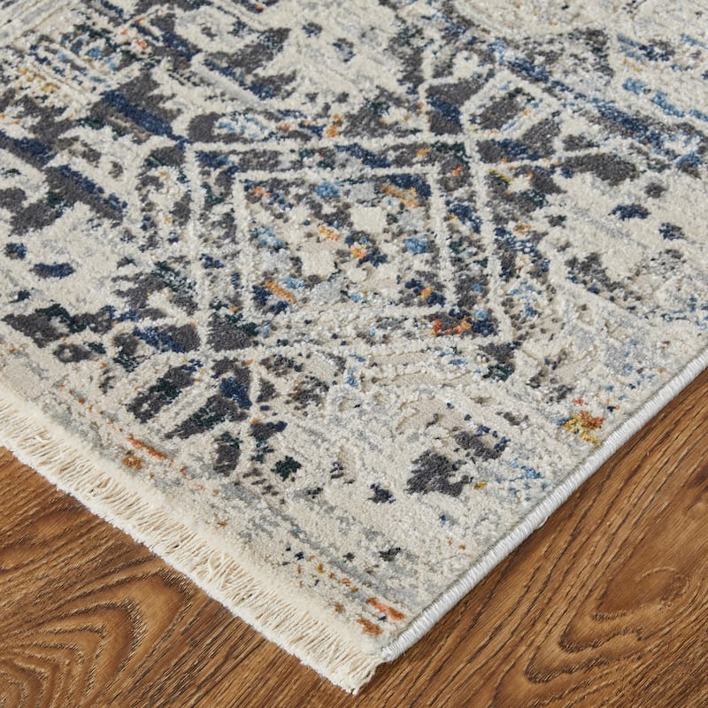 Grand Bazaar Frencess Machine Made Distressed Transitional Area Rug