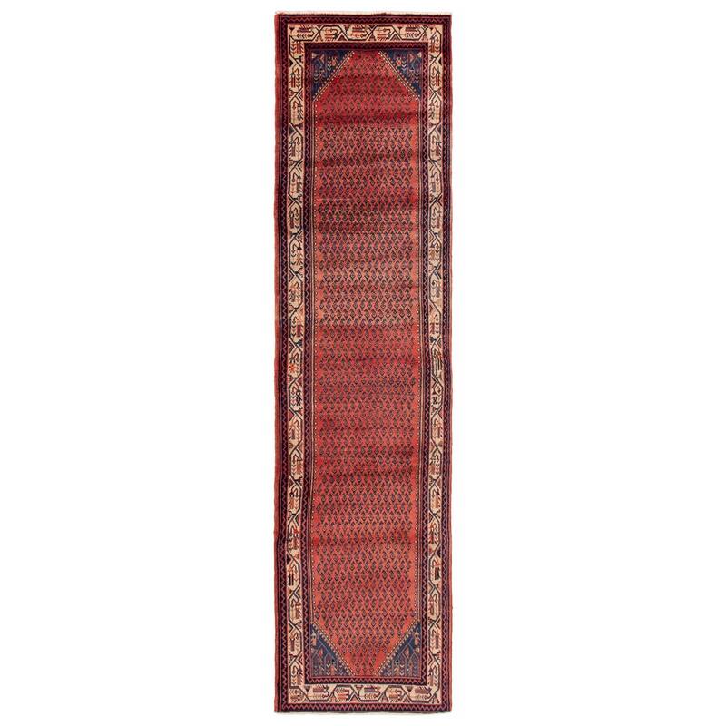 ECARPETGALLERY Hand-knotted Royal Sarough Red Wool Rug - 3'5 x 13'3 - Red - 3'5 x 13'3