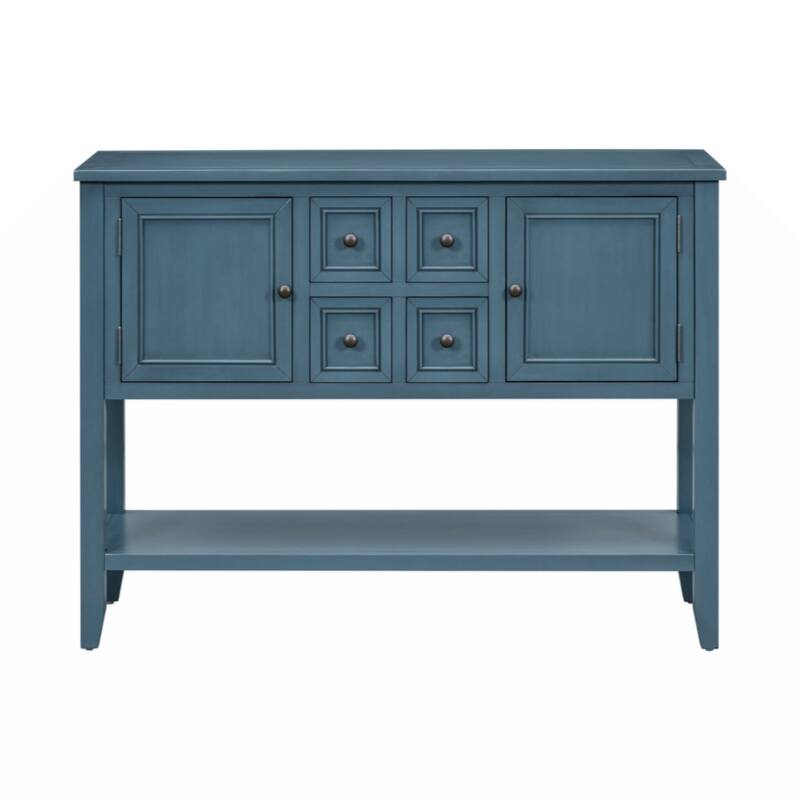 Cambridge Series Ample Storage Vintage Console Table with Four Small Drawers and Bottom Shelf