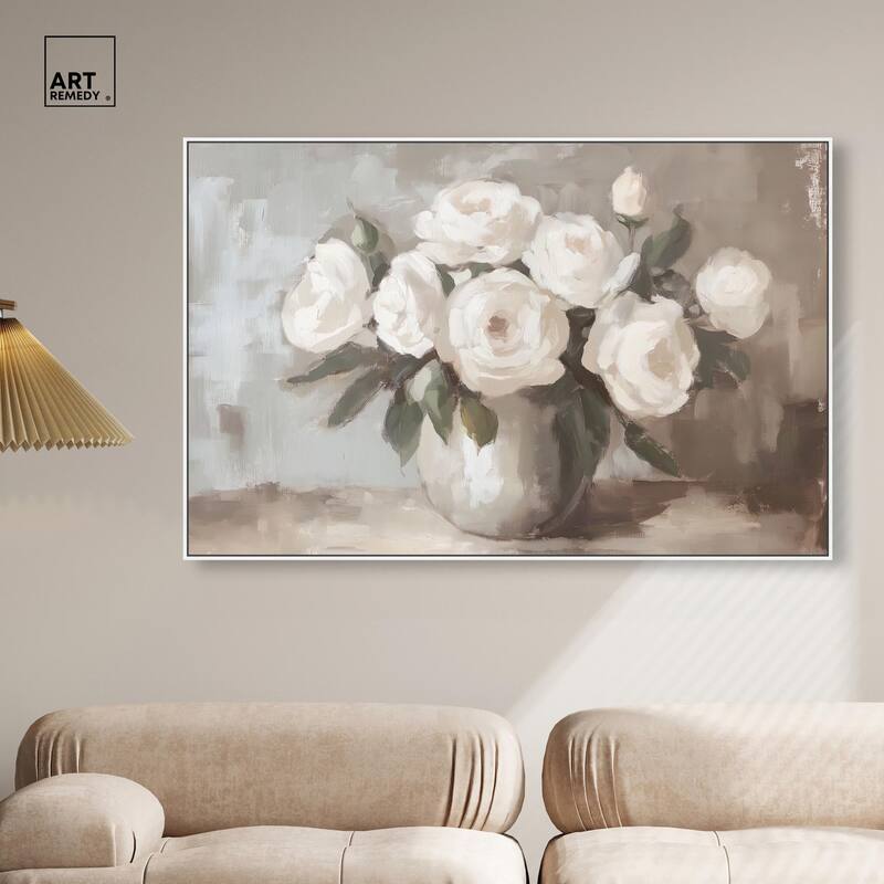 Creamy Cascade Cluster II Canvas by Art Remedy