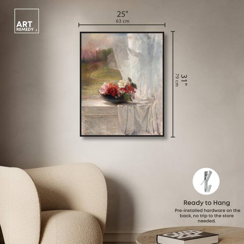 Flowers on a Window 1861 Canvas by Art Remedy