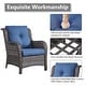 preview thumbnail 86 of 89, Outdoor Wicker High Back Club Chair with Cushions (Set of 2)