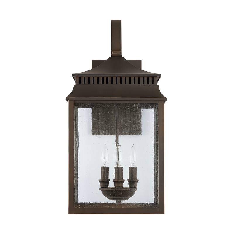Sutter Creek Oiled Bronze Outdoor Wall Lantern w/ Antiqued Water Glass