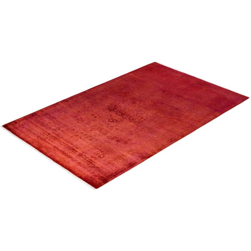 Fine Vibrance, One-of-a-Kind Hand-Knotted Area Rug - Orange, 4' 0" x 6' 4" - 4' 0" x 6' 4"