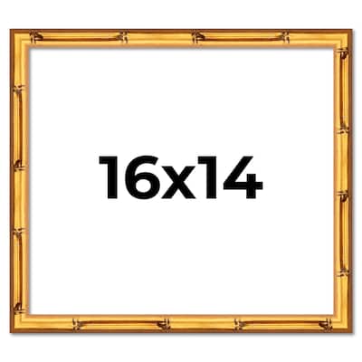 16x14 Frame Gold Bamboo Solid Wood Picture Frame | 1 Inch Moulding