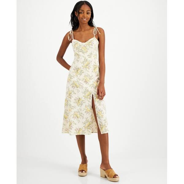 Lucky Brand Women's Printed Corset Midi Dress White - Bed Bath & Beyond -  40626926