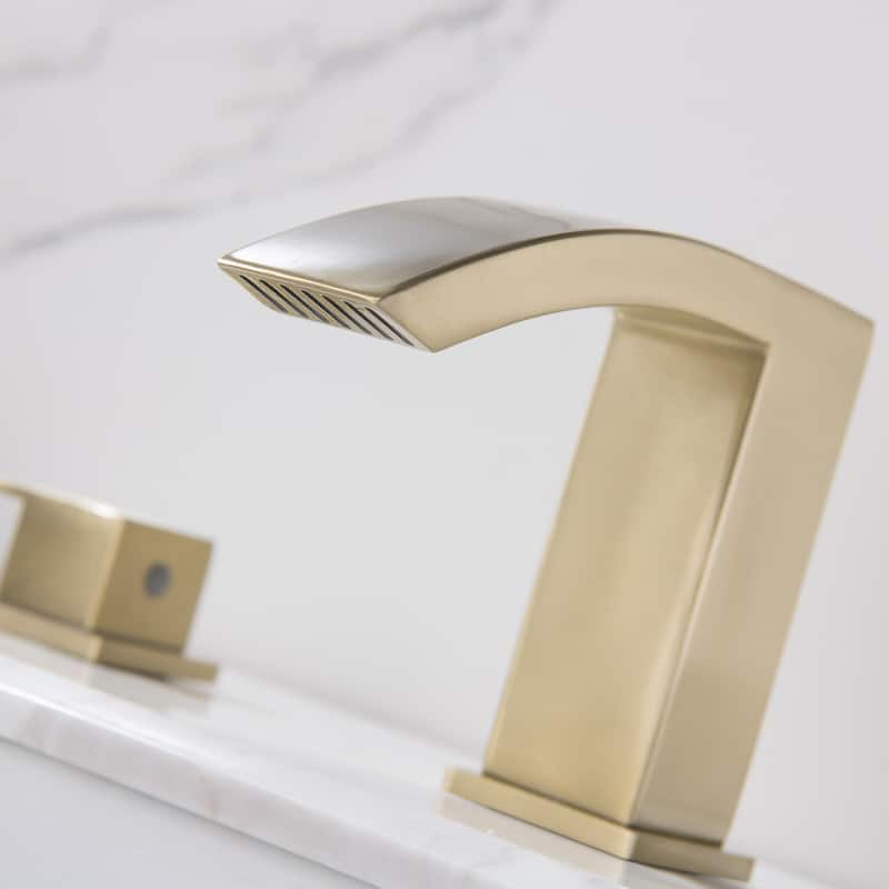 Widespread Bathroom Sink Faucet Dual Handle 3-Hole Basin Mixer Taps