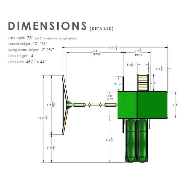Gorilla Playsets Avalon Wood Outdoor Playground Swing Set with Dual Slides - Amber
