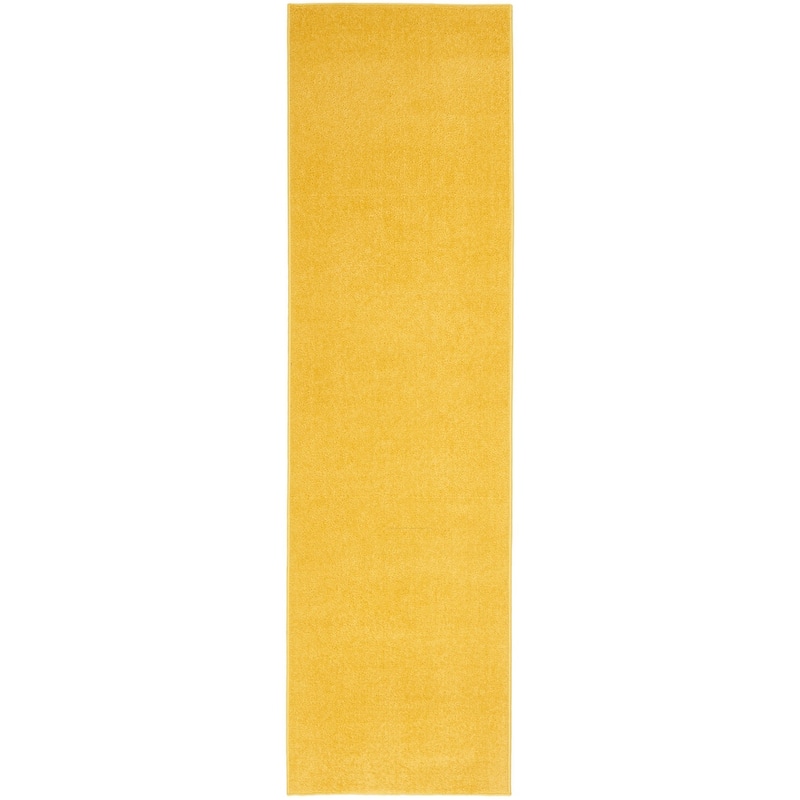 Nourison Modern Solid Indoor/Outdoor Area Rug - 8' Runner - Yellow