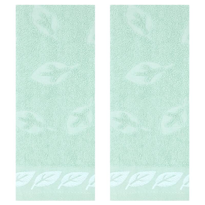 Leaves Pattern Bathroom Hand Towels, Soft Absorbent Decorative Hand Towel for Hand, Face, Kitchen, Hotel and Spa