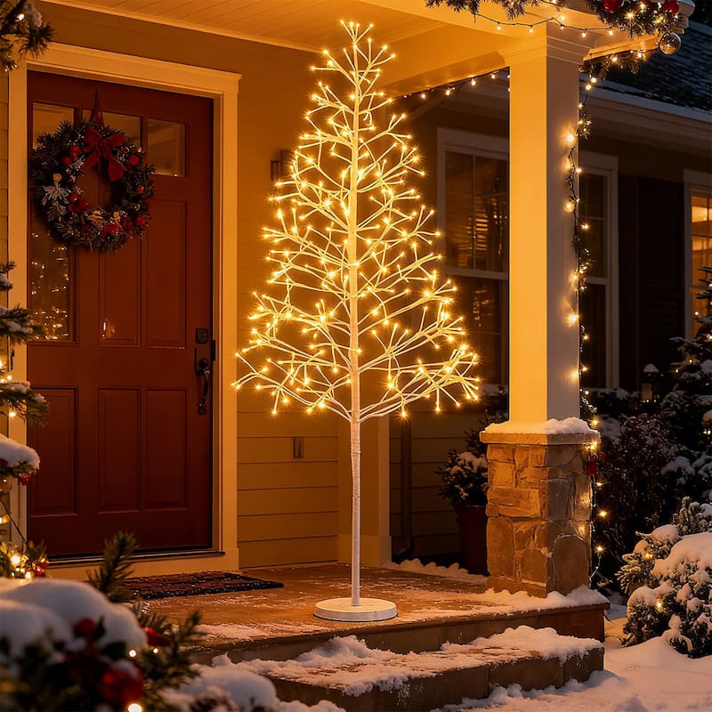 Costway 6 FT Lighted Birch Tree with 320 White Light LED Lights - See Details - 5 Foot