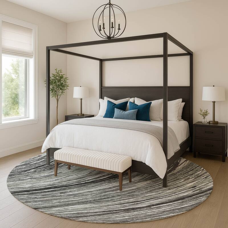 Premium Washable Super Soft Contemporary Horizon Mayfield Rug - Taupe - 8' x 8'