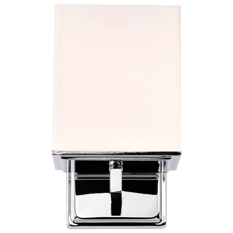 Bento Chrome with Satin White 1-light Vanity Fixture