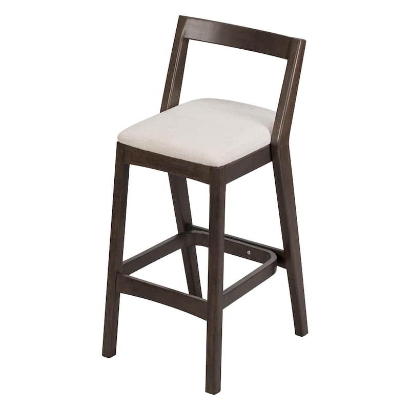 Christopher Knight Home - Maelis Rubberwood Barstools with Upholstered Cushion (Set of 2)