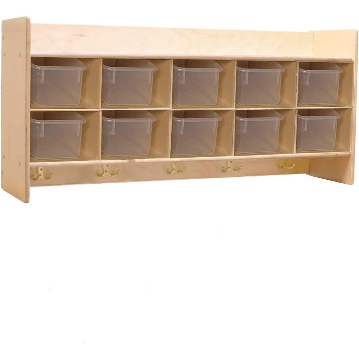 Contender Cubby Storage Organizer 10 Cubbies With Hooks and Shelf