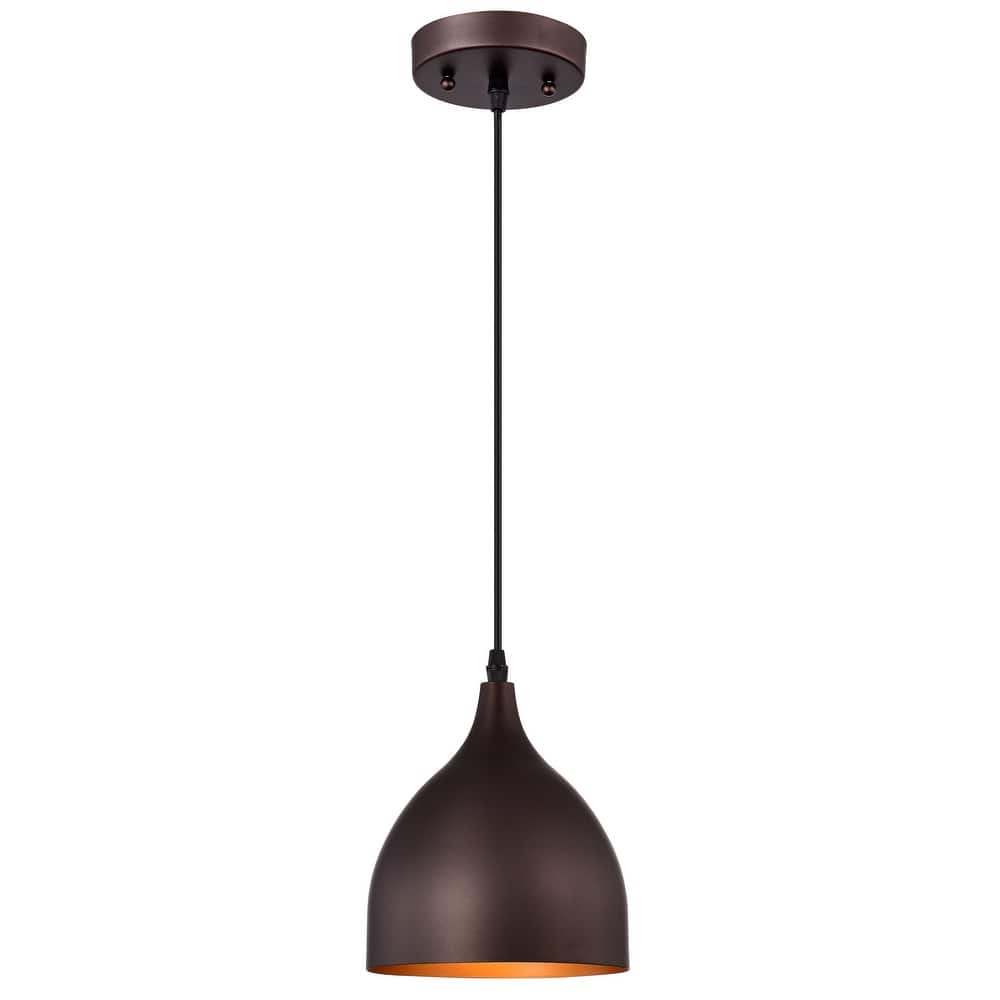 1-light Textured Black Hanging Pendant