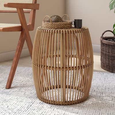 NPD Furniture Keegan Round Rattan End Table