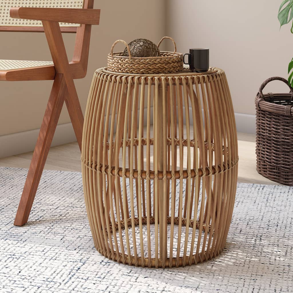 NPD Furniture Keegan Round Rattan End Table