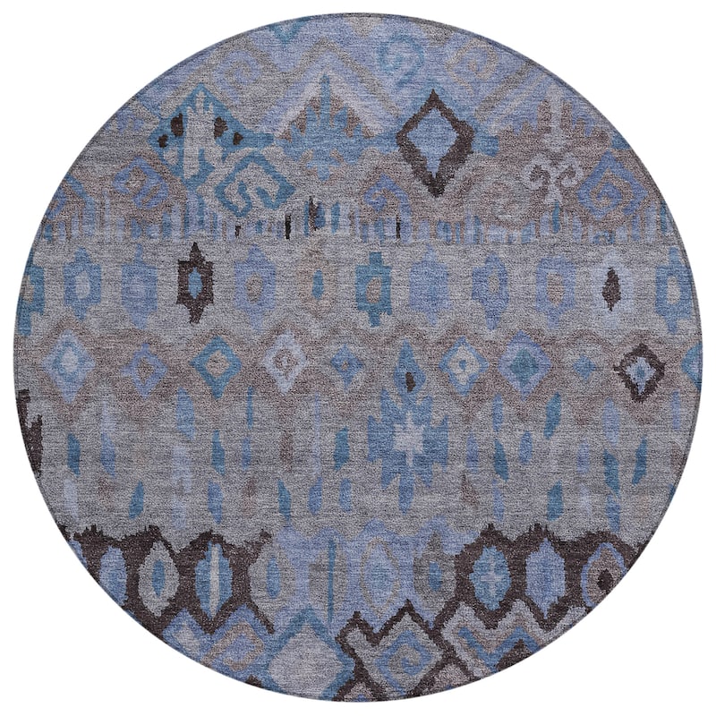 Machine Washable Indoor/ Outdoor Boho Moroccan Chantille Rug