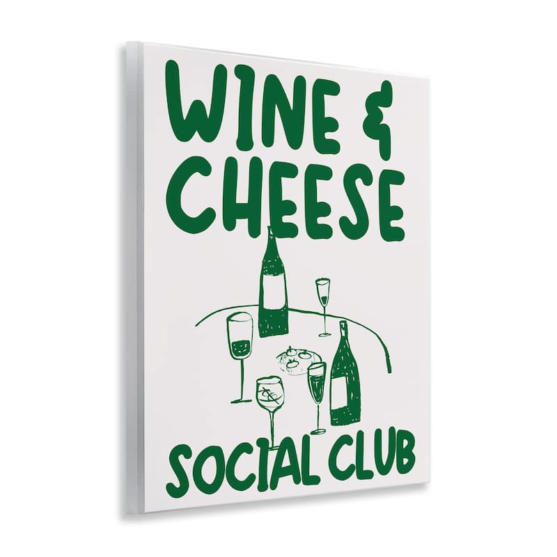 Stupell Wine & Cheese Social Club Wall Plaque Art Design By House of Lulu
