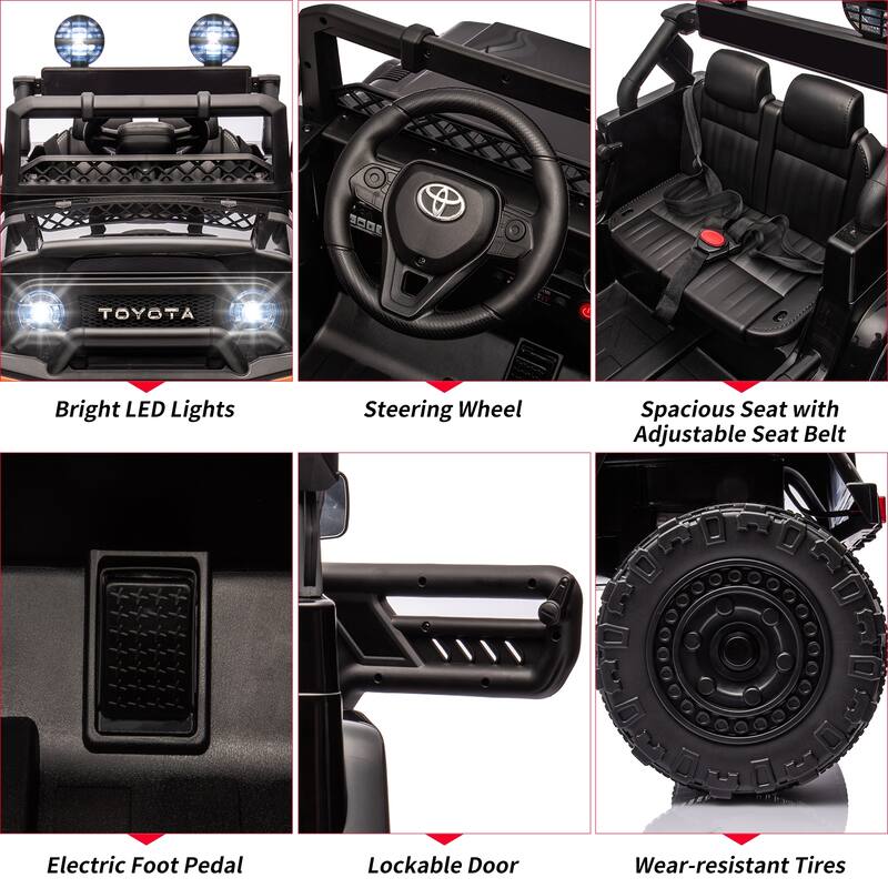 12V Ride on Truck Car, 7AH Licensed Toyota Ride on Car, Battery Powered Kids Car, EVA Tires, Ride On Toy for Kids