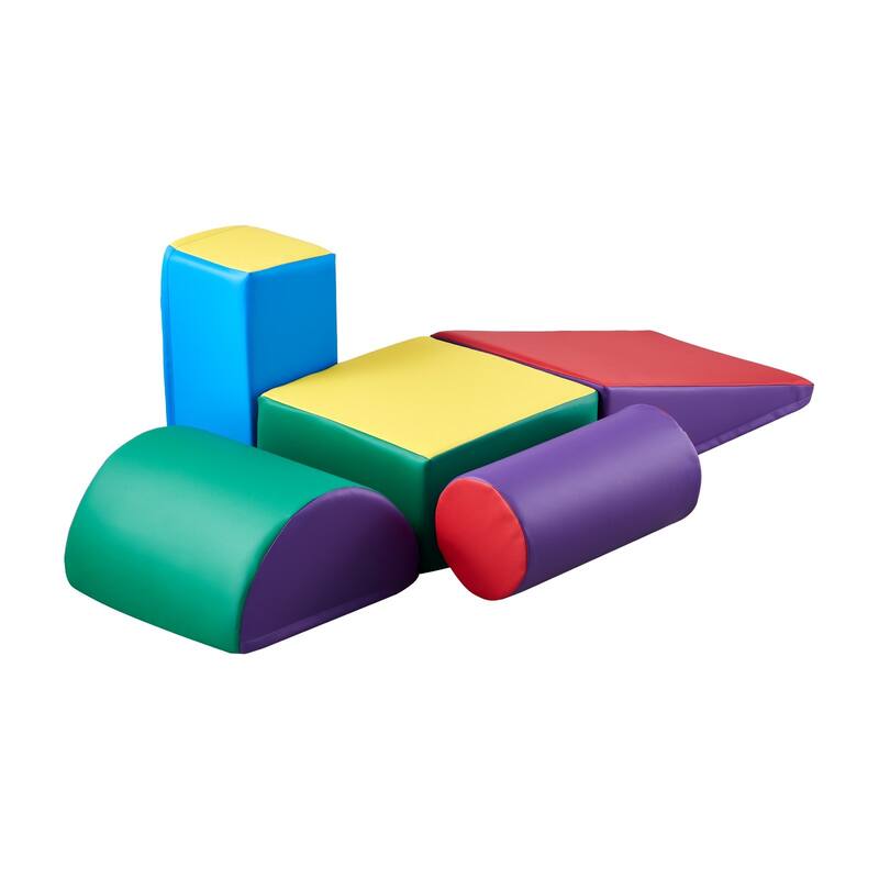 5-Piece Set Multi Color PU Leather 5-Piece Foam Climbing Blocks Set for Kids and Safe - Multi Color - N/A
