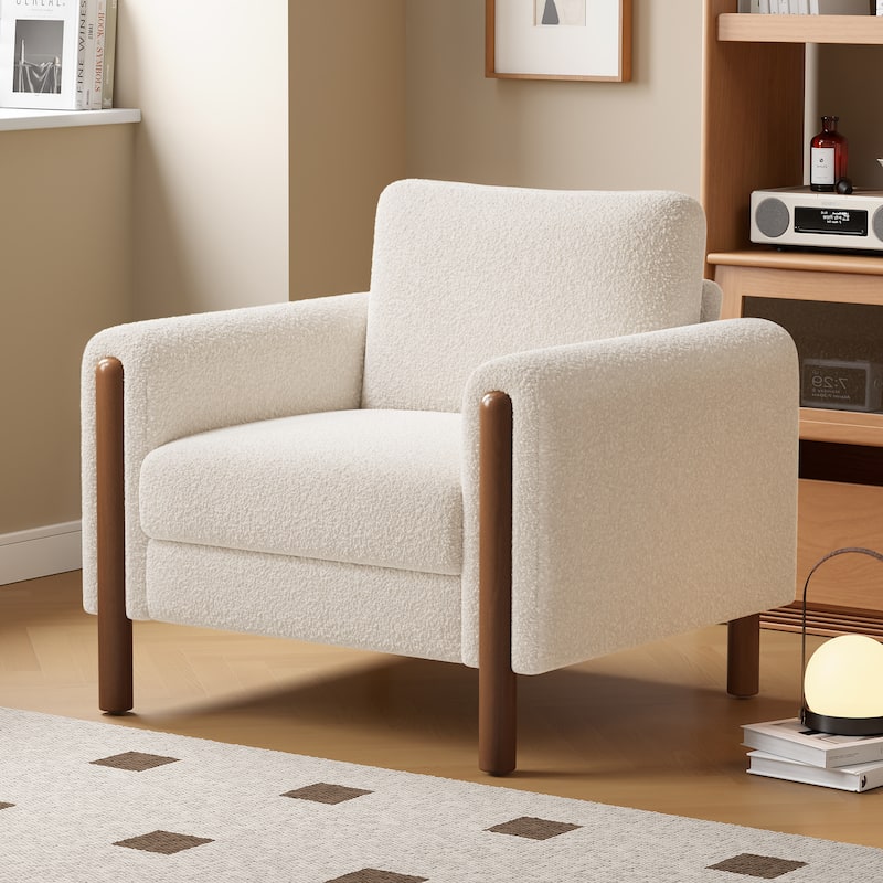 33.5" Upholstered Accent Chair - White