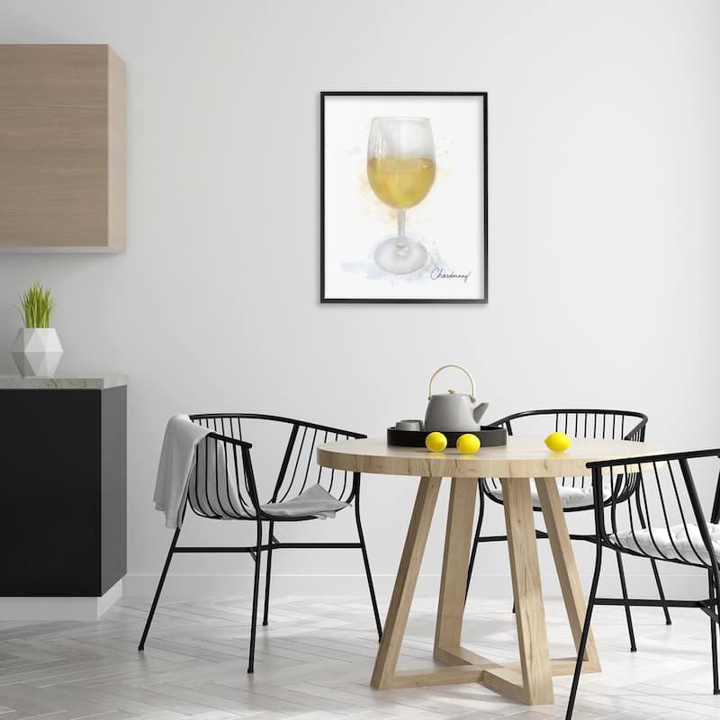 Stupell Modern Chardonnay in Glass Framed Giclee Art Design By Matthew Piotrowicz