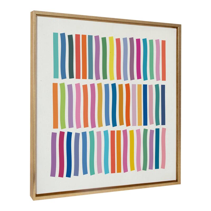Kate and Laurel Sylvie Whimsical Framed Canvas by Apricot and Birch - 30x30 - Plastic - Gold