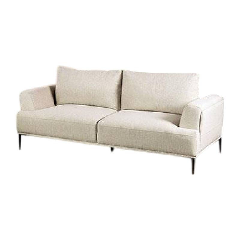 Batty 2pc Sofa and Loveseat Set, Beige Chenille, Adjustable Back