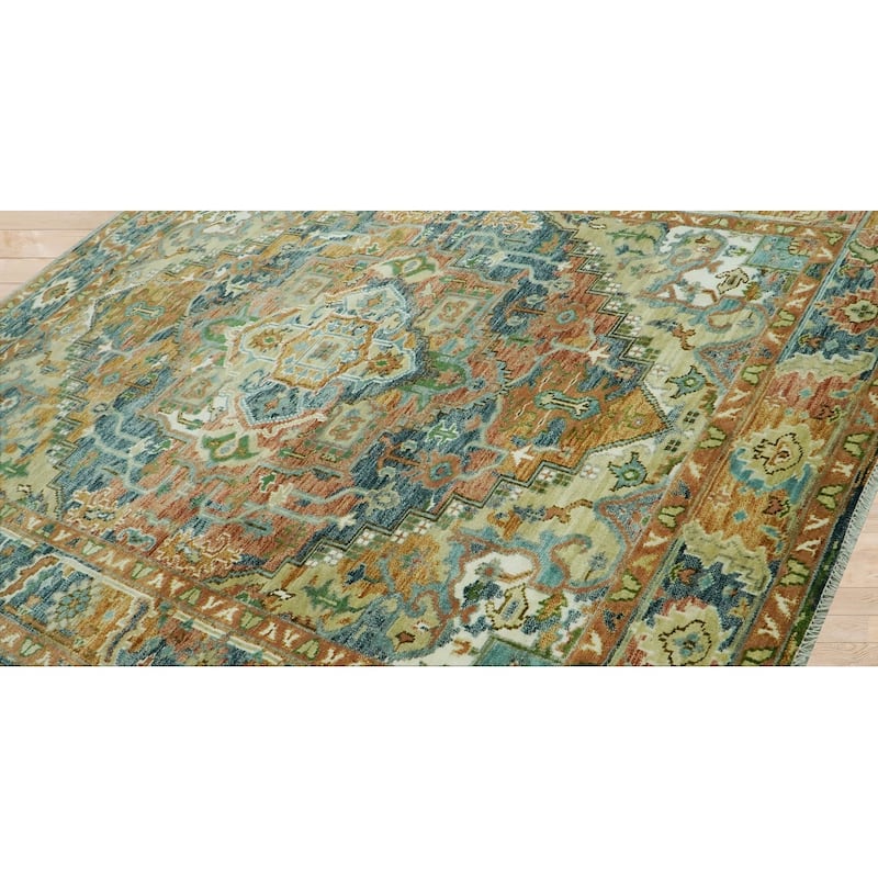 Multi Size Hand Knotted Oushak Rust Oriental Rug by LoomBloom