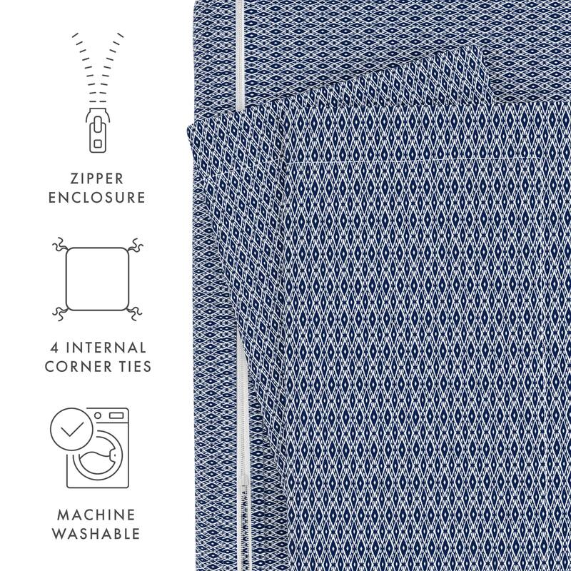 Becky Cameron Blue Diamond Patterned Duvet Cover Set