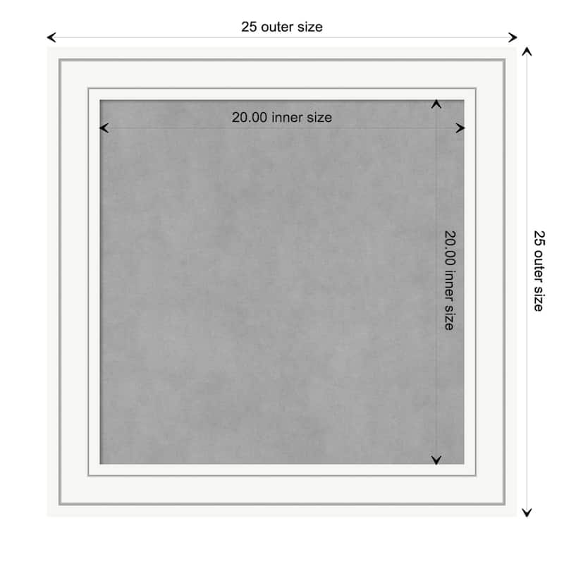 Amanti Art Craftsman White Framed Magnetic Board - Board Size 20x20
