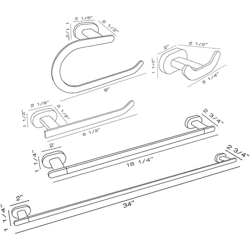 Dyconn Faucet Moscow Series Bathroom Accessory Set Polished Nickel