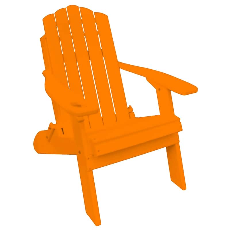 Country Classics Collection Poly Lumber Folding Adirondack Chair - Tangerine