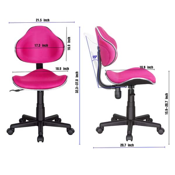 dimension image slide 15 of 19, JJS Ergonomic Mesh Office Chair Adjustable Lumbar Support Computer Desk Chair