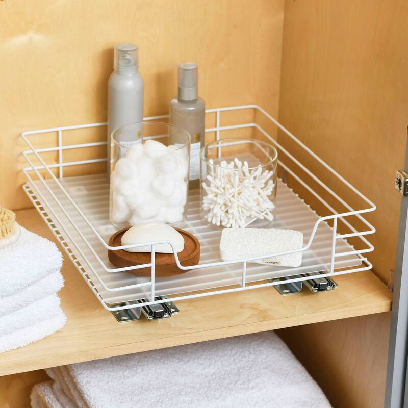 Household Essentials 1-Tier Steel Pull-Out/Slide-Out Storage Organizer