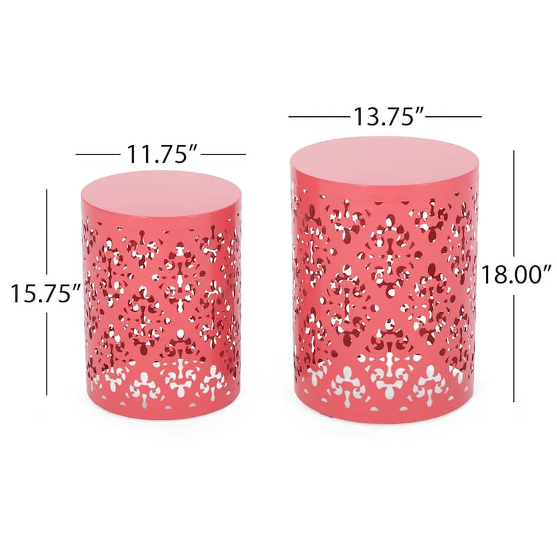 Mathena Outdoor Metal Side Tables (Set of 2) by Christopher Knight Home