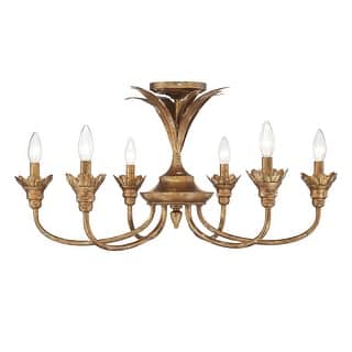 Golden Lighting Lillianne 6-light Semi-Flush Mount in Heirloom Gold