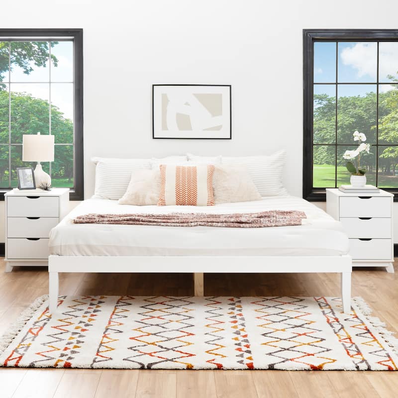 Purcell Bedroom 3-Piece Set with 3-Drawer Nightstands (Set of 2) - White - King