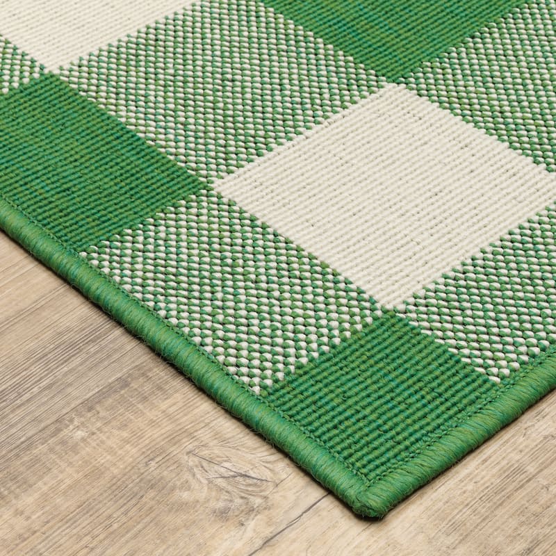 Style Haven Gingham Check Indoor/Outdoor Area Rug..