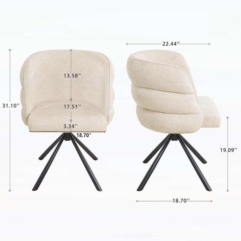 270° Swivel Home Chairs Set of 2,with Metal Base,Comfortable and Stylish for Various Rooms